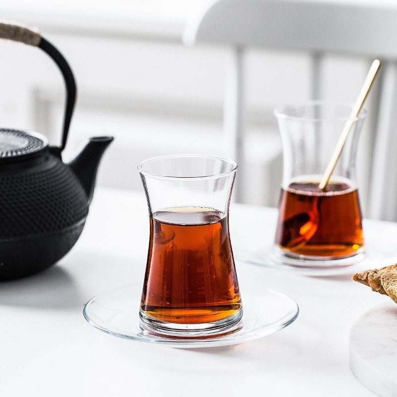 Ins pasabahce merke kalkunduftende svart tekopp matchet tallerkensett kaffehus tekopp krus espresso shotglass