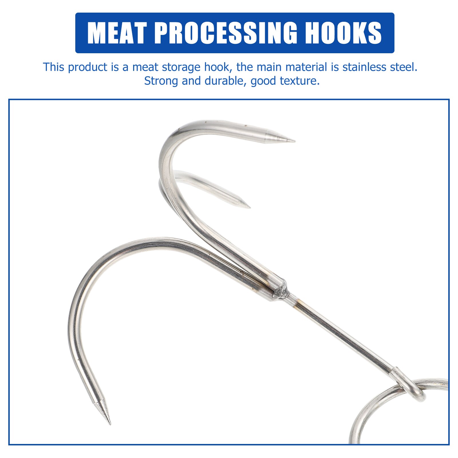 2pcs Hooks Meat Processing Hooks Grill Hooks Roast Lamb Hooks Hams Hooks for Indoor Supermarket Home