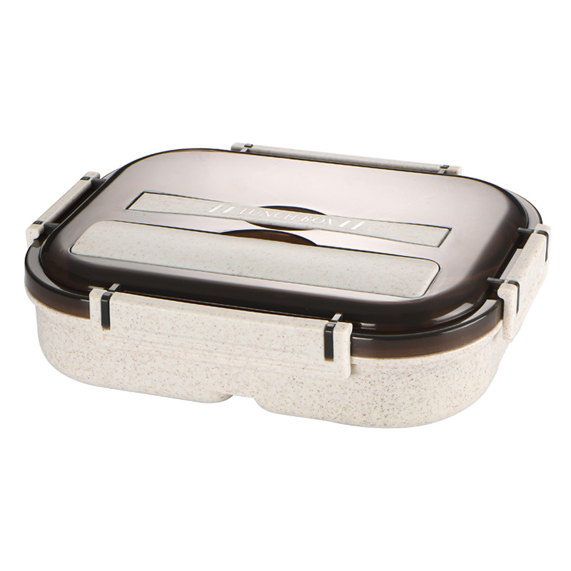 Tuper Verwarmt Voedsel Verwarming Doos Magnetron Taper Plastic Opslag Container Roestvrijstalen Fles Lunchbox Voor Kids Luncheaze Bento: Beige