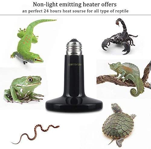 Lámpara de calor de cerámica infrarroja para reptiles, emisor de bombilla para calentador de mascotas, pollo, lagarto, Tortuga, cría, acuario, serpiente, sin daños