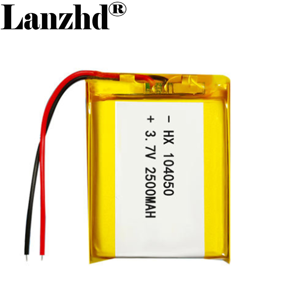 1-10 sztuk baterii 3,7 V 2500 mAh Li-Po 104050 Akumulator litowo-polimerowy Li-Ion Lipo do rejestratora jazdy GPS MP3 MP4