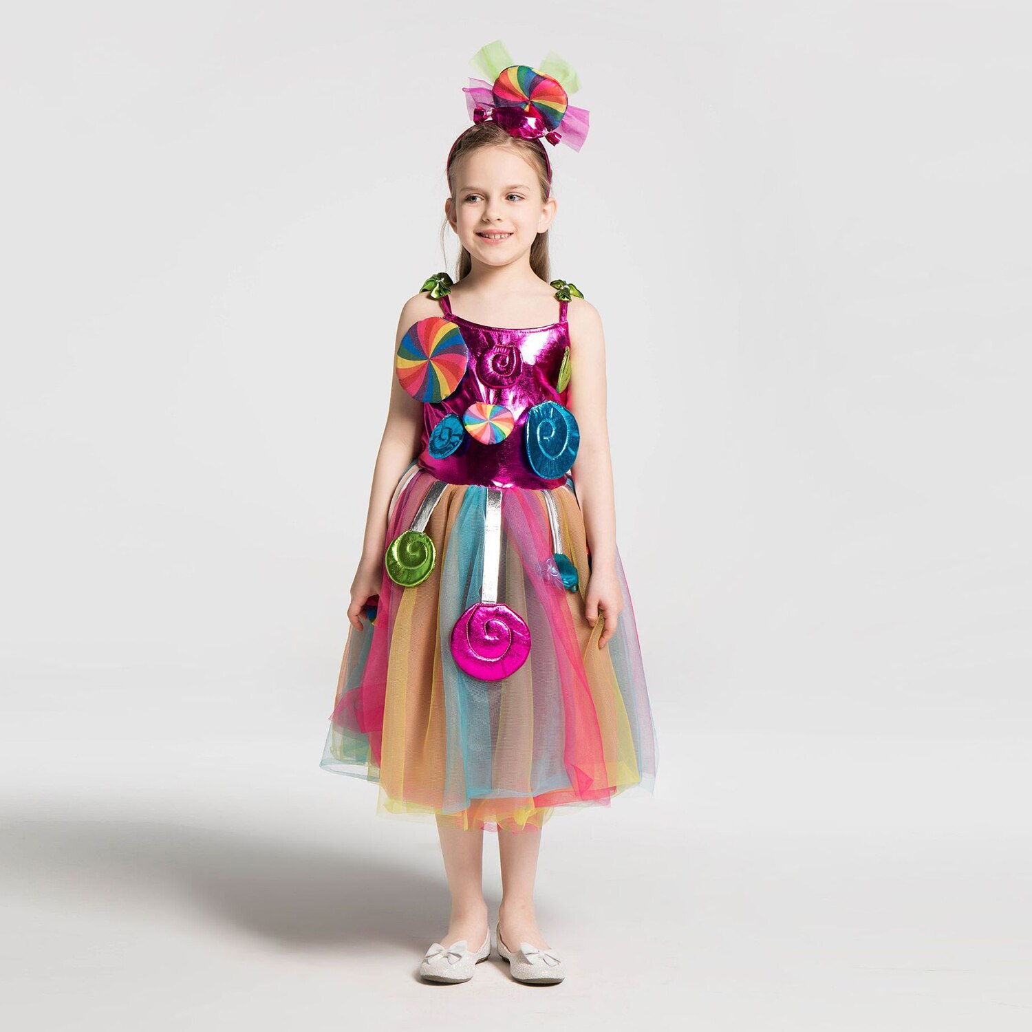 Meisjes Snoep Kleur Jurk Regenboog Lolly Vorm Modeling Leuke Kostuums Verjaardagscadeautjes Party Kinderen Kleding Zomer Jurken
