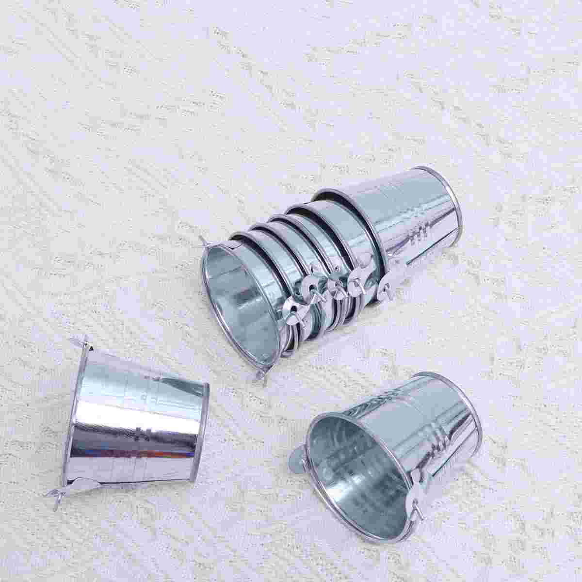 Mini cubo de Metal de hojalata para decoración del hogar, macetas pequeñas de hierro para balcón, escritorio, 24 piezas