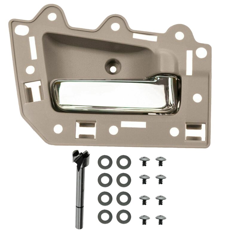 Juego de manijas de puerta Interior izquierda y derecha trasera, para Jeep Grand Cherokee Beige y cromo, 2005, 2 uds.