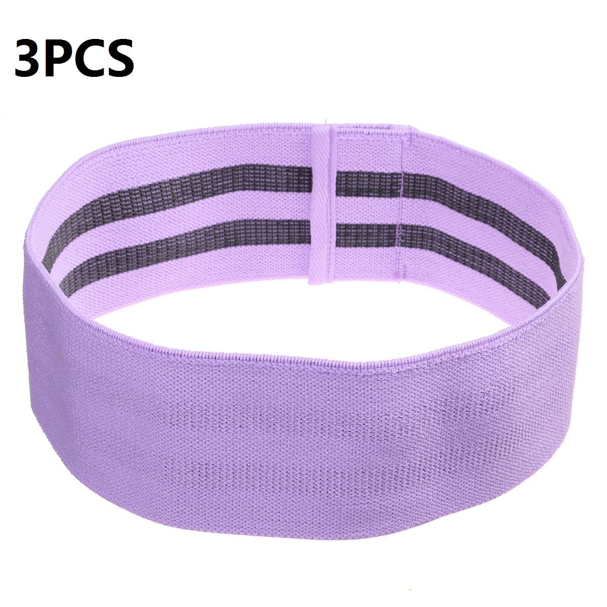 3PCS Squats Resistance Band Hip Legs Yoga Band Home Indoor Fitness Gym Equipments Squat Expander Training Workout Exercise: Purple 