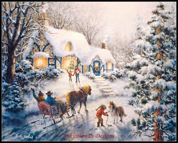 Broderie point de croix compté Kits couture-artisanat 14 ct DMC couleur bricolage Arts fait main décor-paysage 228 w x 182 h: 3