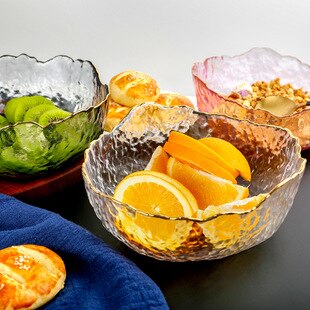Glazen Slakom Fruitschaal Huishouden Woonkamer Thee Tafel Netto Rood Wastafel Snack Kleur Drie Delige Set