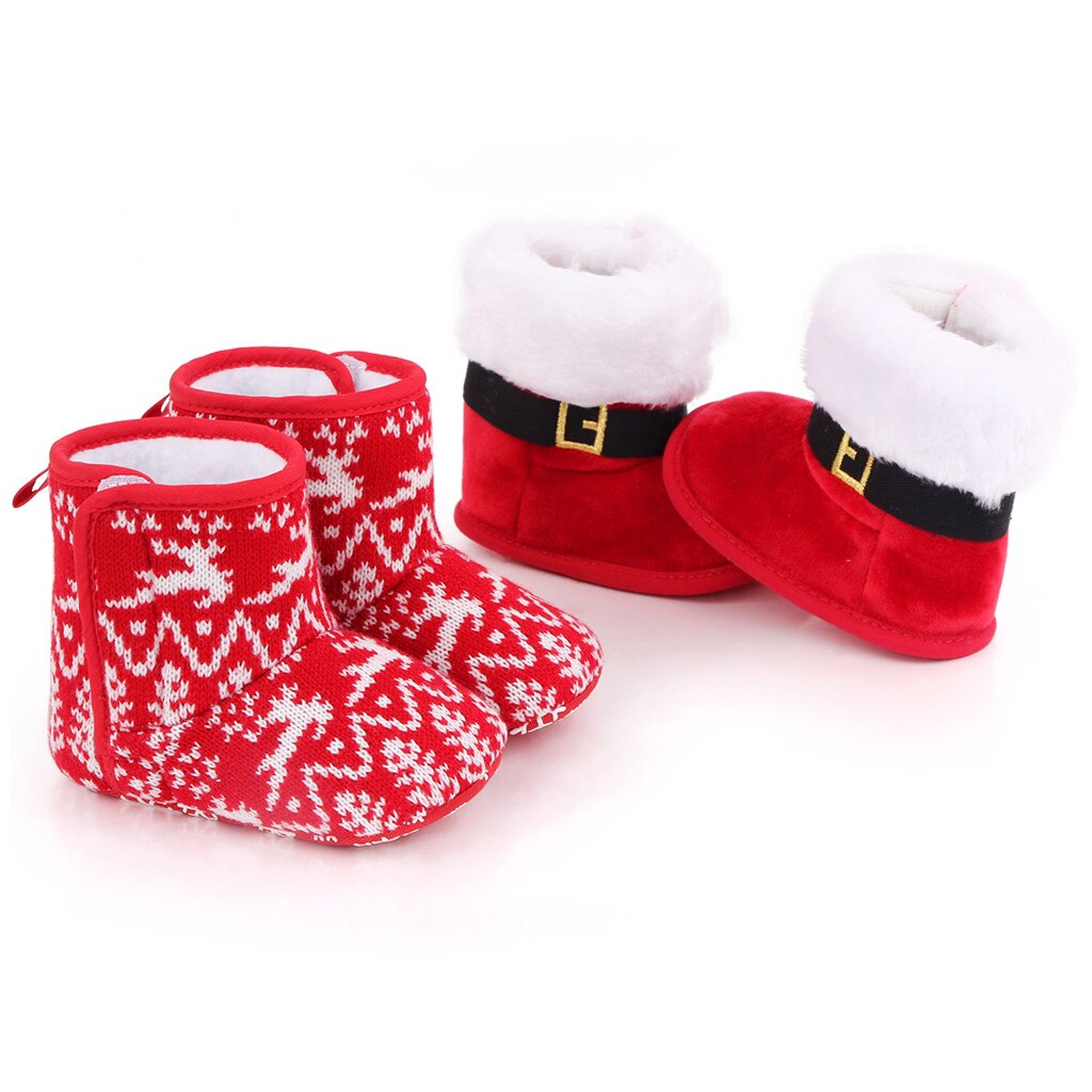 Weihnachten Baby Stiefel Infant Jungen Mädchen Innen Weiche Sohlen Prinzessin Schuhe Winter Warme Baby Wanderschuhe zapatos de bebes nina