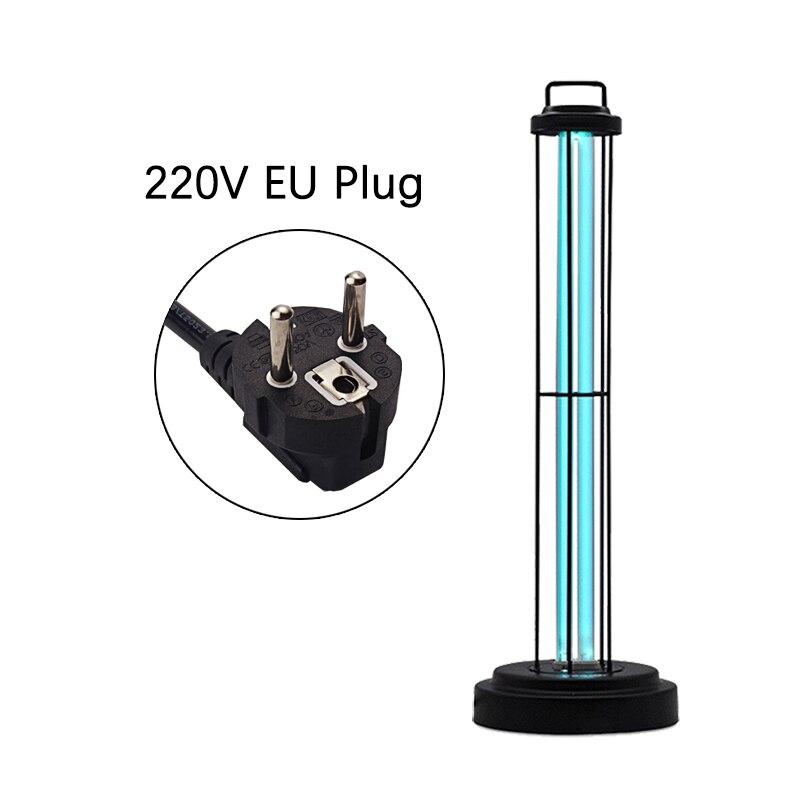 60W Quartz Lamp Sanitizing UVC Disinfection Ultraviolet Sterilizer Germicidal Sterilizing Lights 110V 220V UV for Classroom: 60W-220V EU Plug