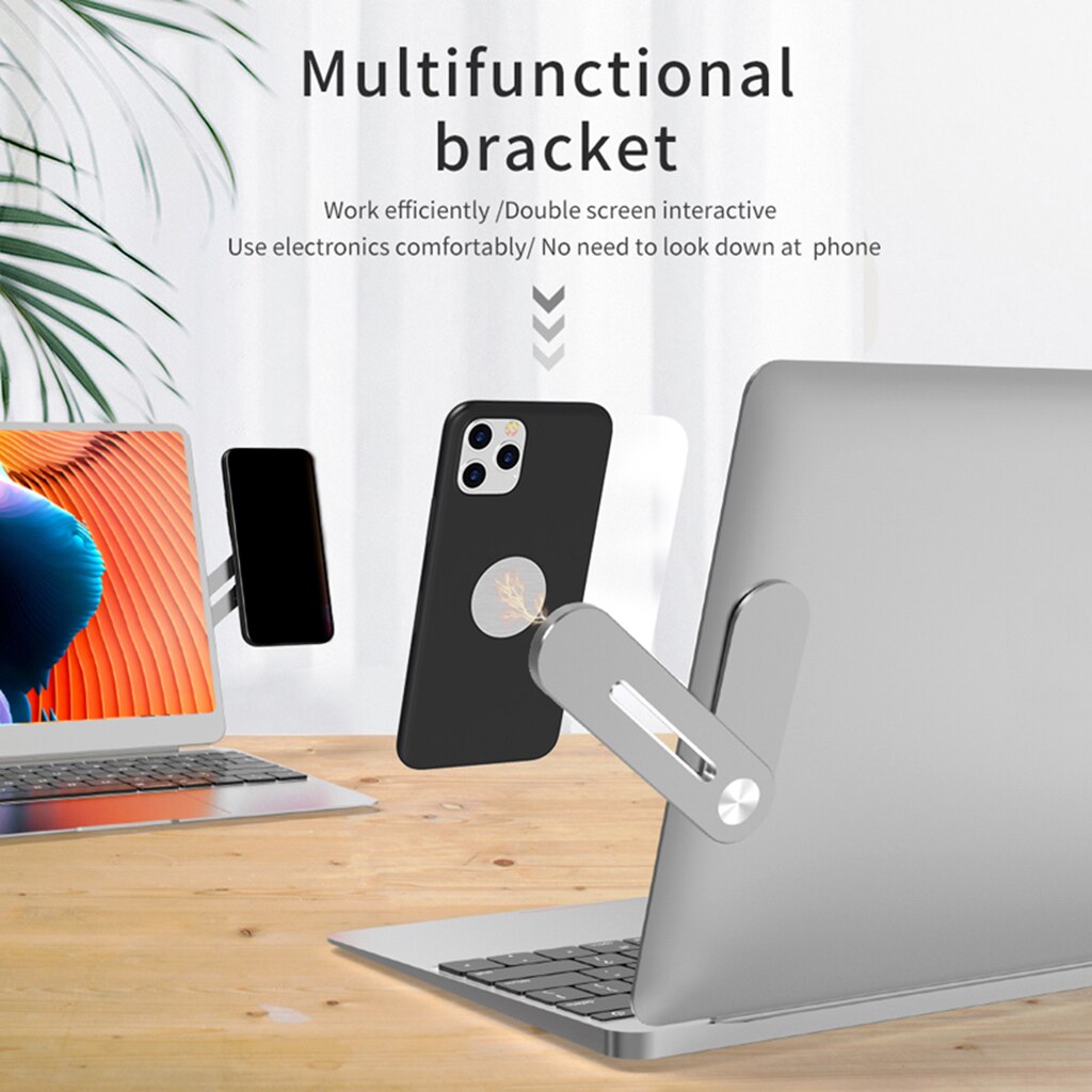 Holdbar sidemontert magnetisk brakeklips bærbar stativ mobiltelefonholder