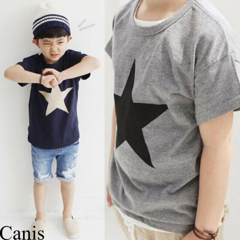 Stijl Peuter Kids Staat Jongens Zomer T-shirt Korte Mouw Kinderen Leuke Tops Tee Maat 2-7Years