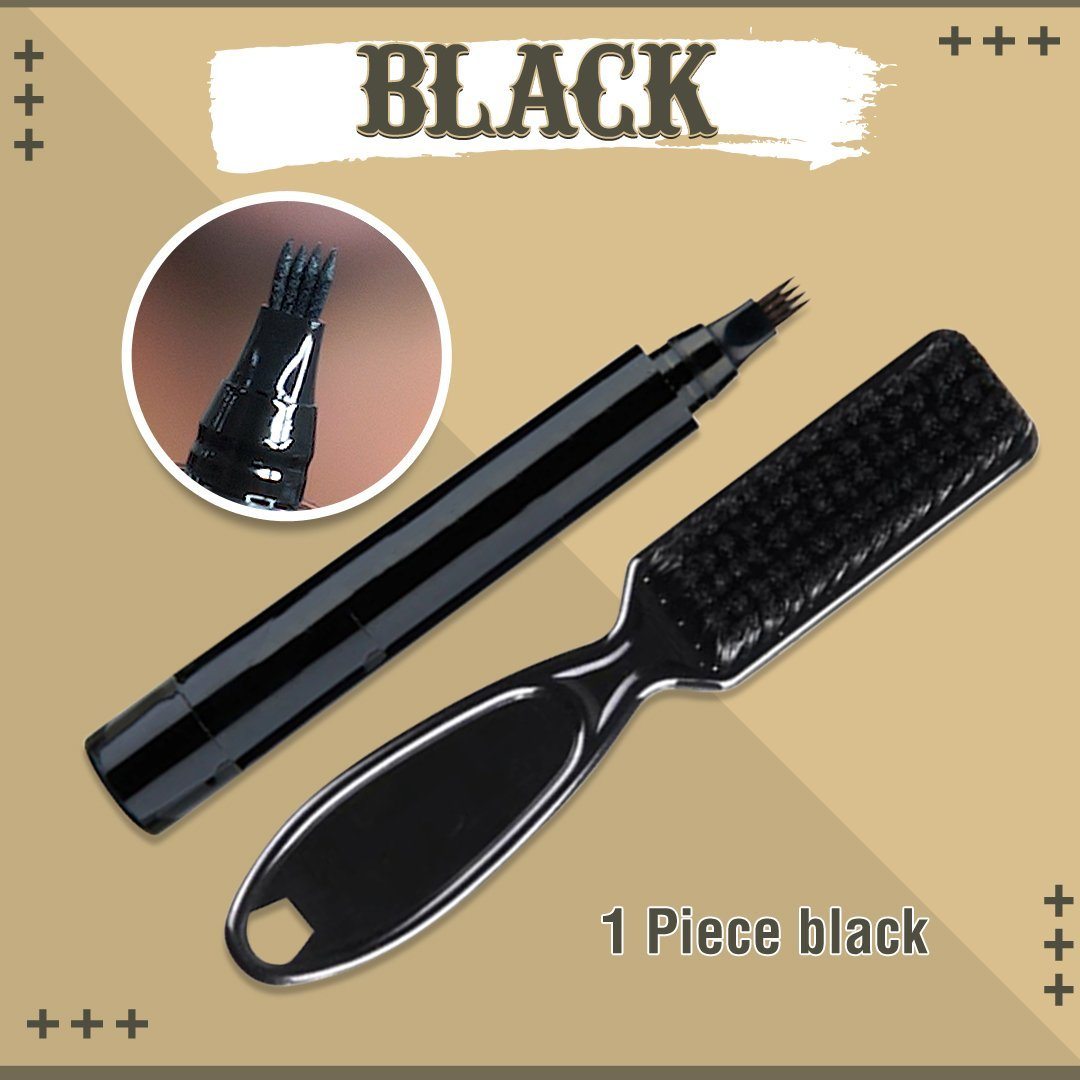 Baard Vullen Pen Kit Mannen Kapper Potlood Filler Waterdicht En Zweet Proof Gezichtshaar Wenkbrauw Reparatie Pen Tool: BLACK