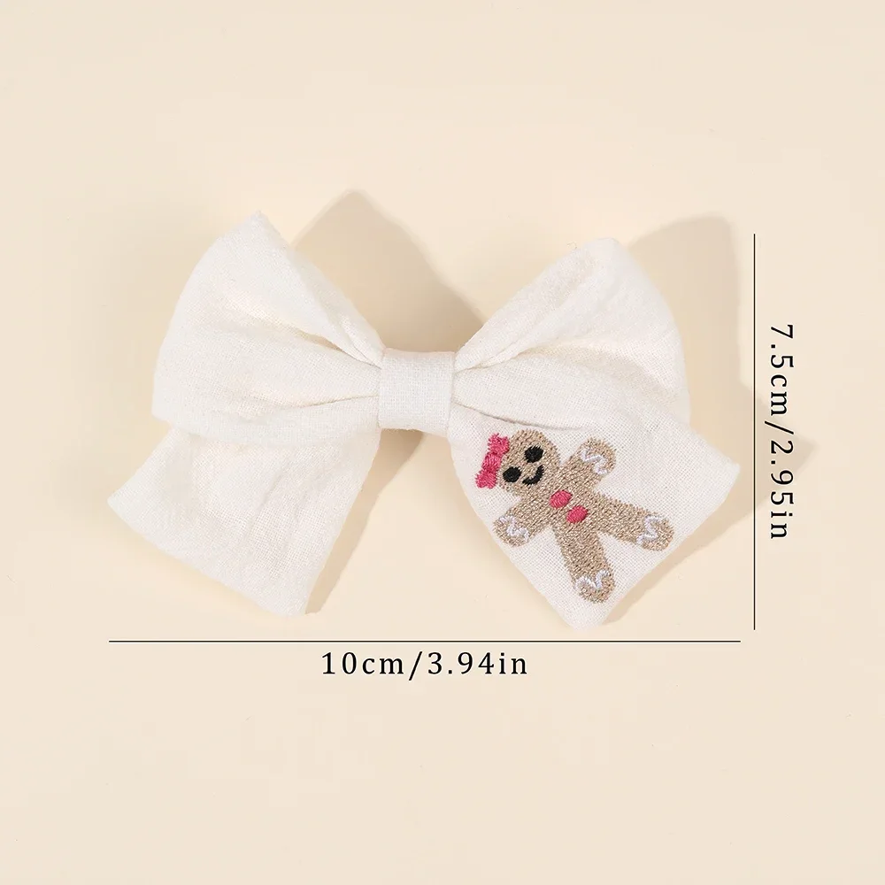 Oaoleer, 2 uds., pinzas para el cabello con lazos bordados para niñas, horquillas con lazo de alce y girasol, pasadores para niños, accesorios coreanos para el cabello