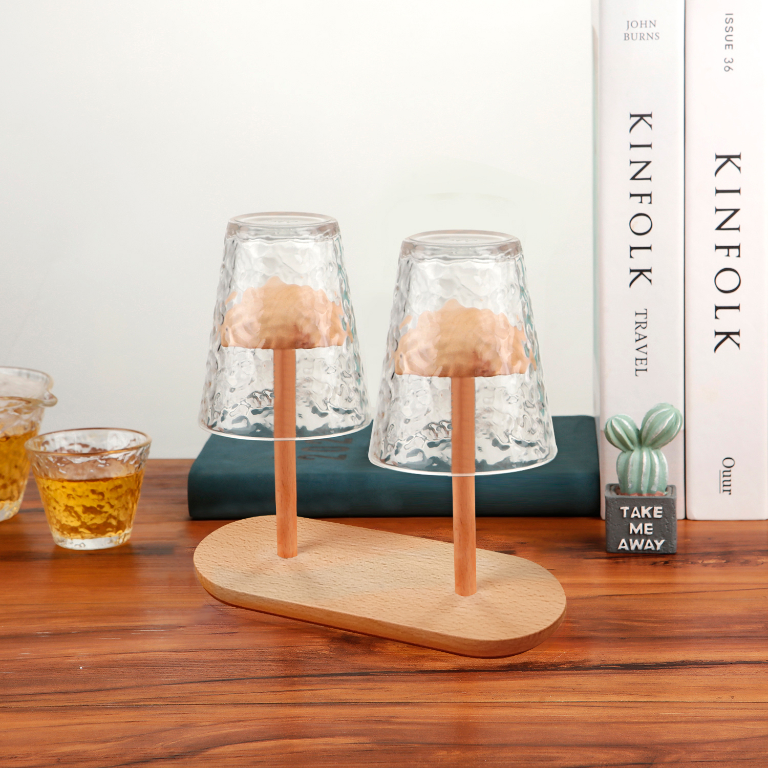 Houten Wegwerp Beker Opslag Houder Water Thee Kopjes Dispenser Rack Plank Mok Display Stand Home Organizer