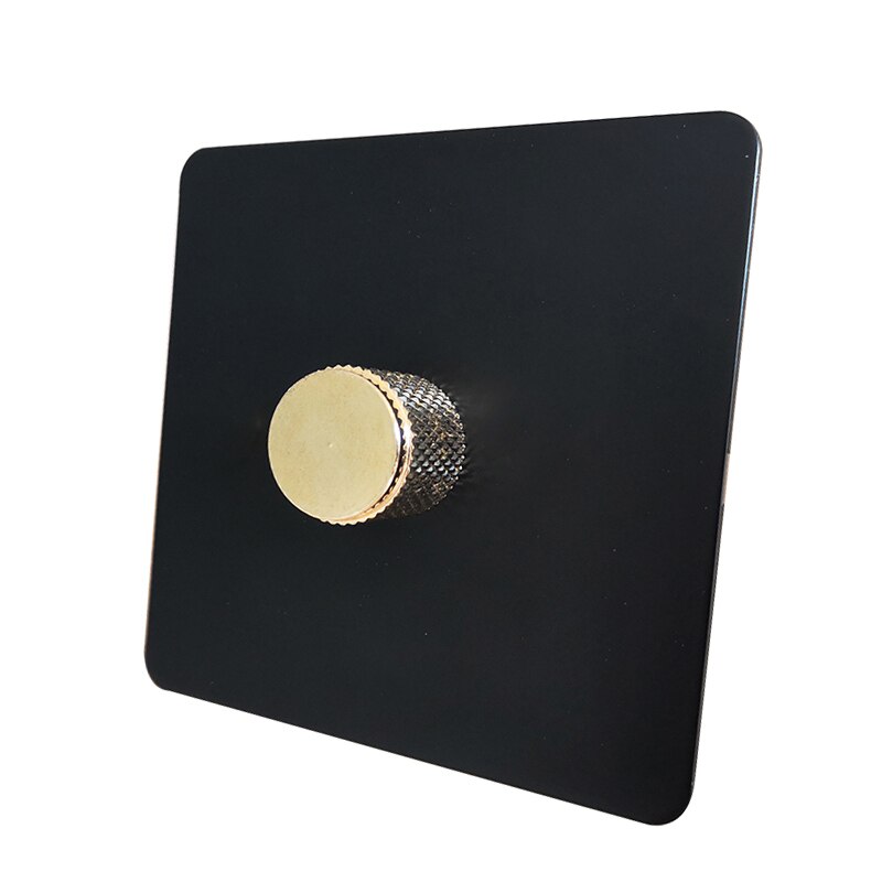 Wallpad simple LED gradateur interrupteur 1Gang électrique lumière luminosité régulateur Antique laiton norme ue avec griffes: BLACK-D