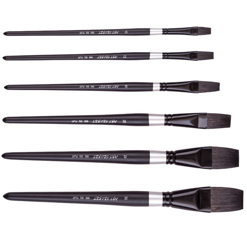 Platte eekhoornhaar aquarelverf penselen schilderpenseel voor aquarel, gouache, acrylverf kunstbenodigdheden