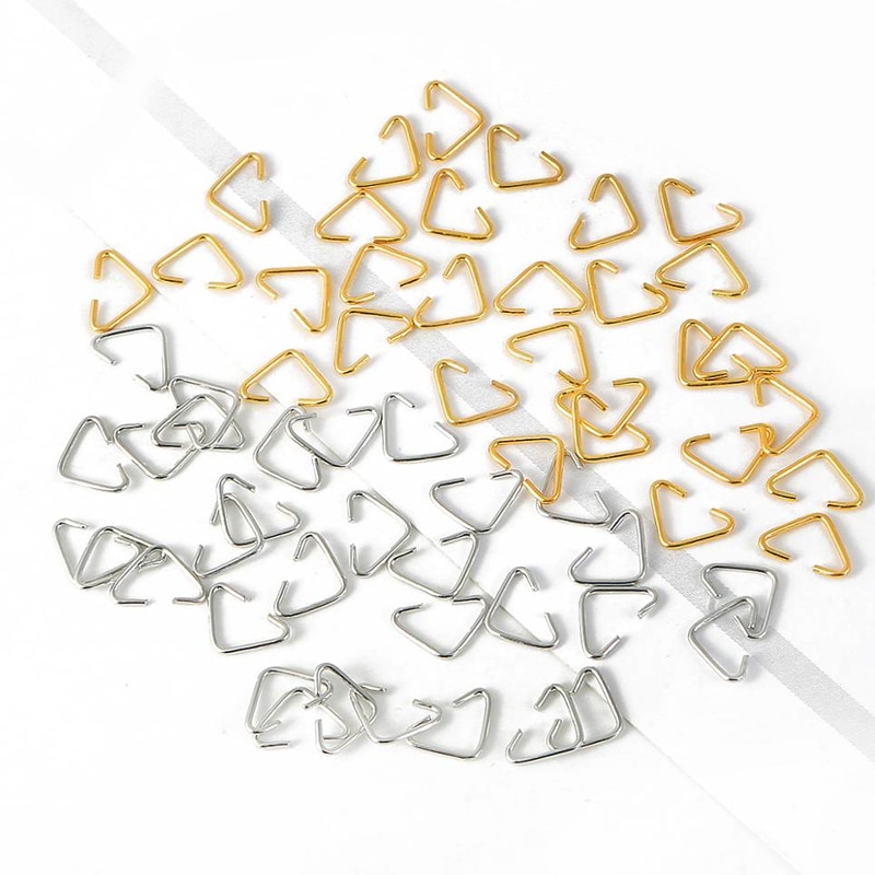 100 stücke Dreieck Loops Jump Ringe 6x10mm Split Ringe Schmuck Stecker Erkenntnisse Zubehör für Schmuck Machen