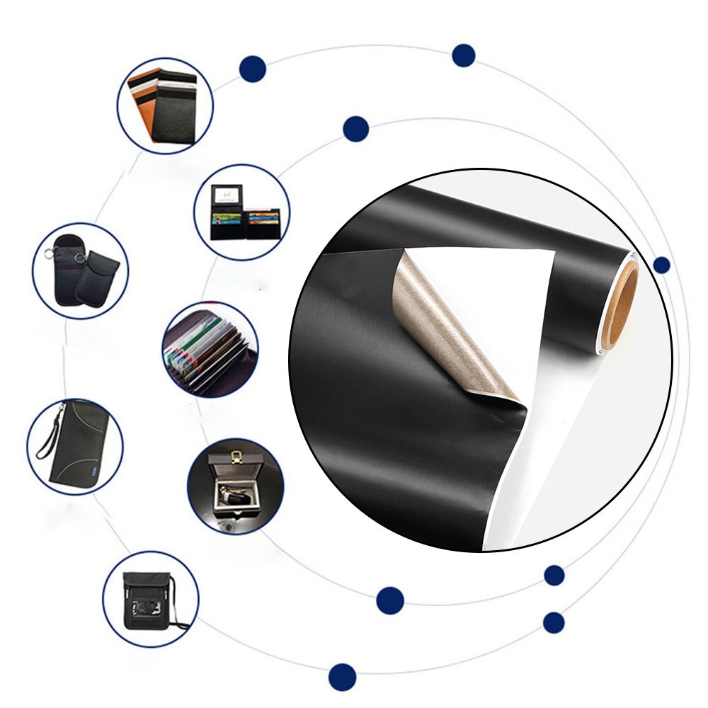 1*RFID Shielding Fabric Anti-Radiation Fabric EMF Shielding Cloth RFID Blocking For Linings Black 1.1M*1M