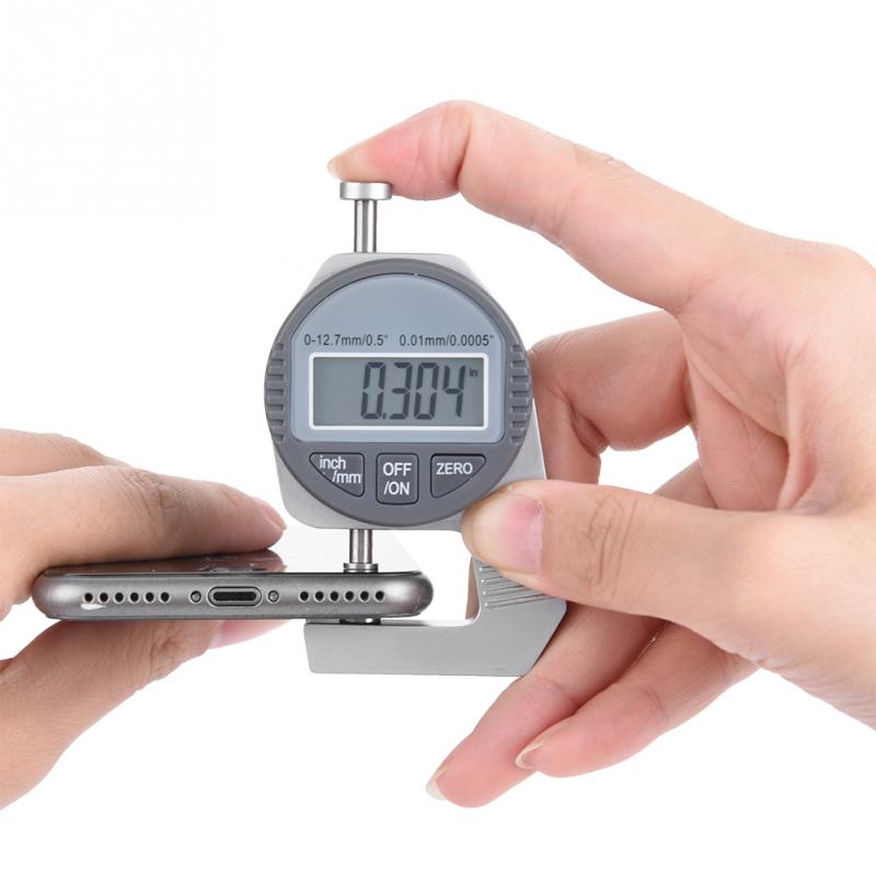 Digital LCD Dicke Meter Messgerät Anzeige Mindestkörperfettprozent Dicke Messgerät 0-12,7mm/0,5 0,01mm/0,0005 Flache messen Kopf