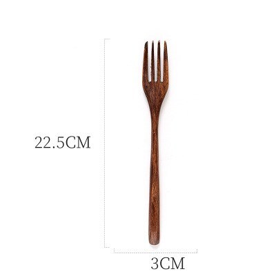 Portable Tableware Vintage Japanese Wood Chopsticks Spoon Fork Travel Dinnerware Suit Environmental Travel Wooden Cutlery Set: H 1Pc