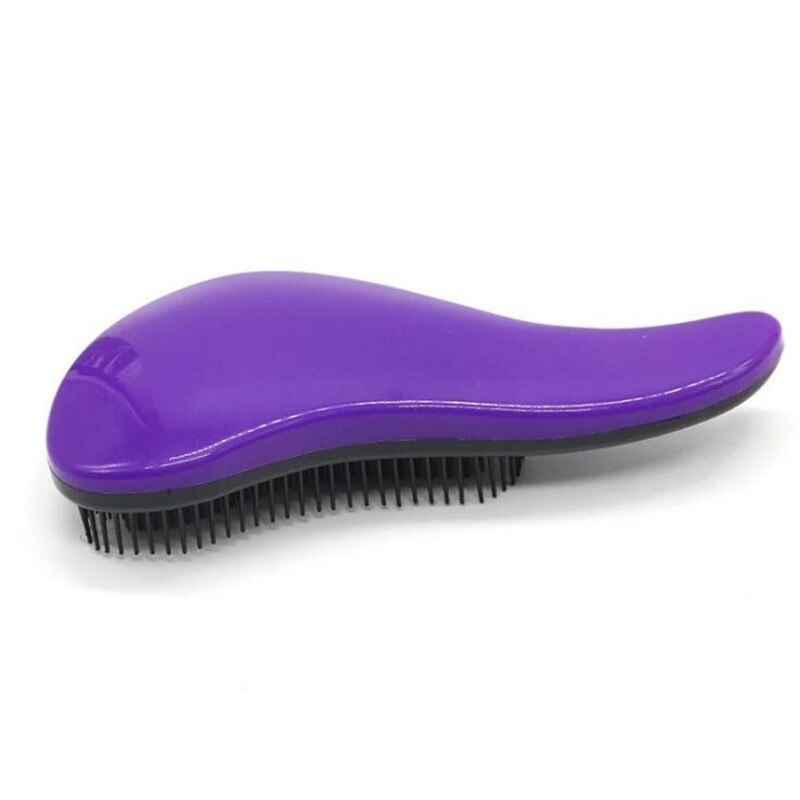 Baby børn og kvinder, der løsner hårbørste kamme salon, blid, antistatisk børste, flok, våd, tør, børstehåndtag, håndflade, krøllet: Lilla