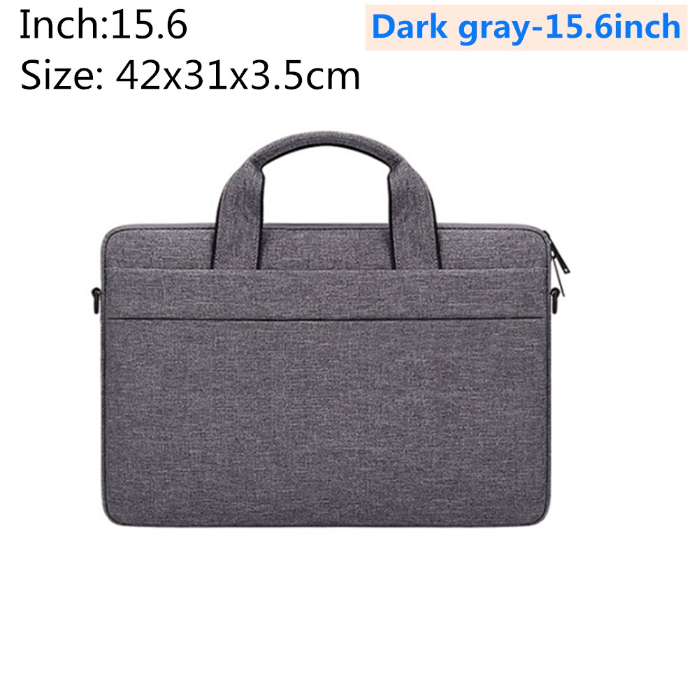 Waterproof Laptop Bag 13.3 14.1 15.4 15.6 inch For Macbook Air Pro 15.6 inch for Apple Notebook shoulder diagonal Briefcase: Dark gray-15.6inch
