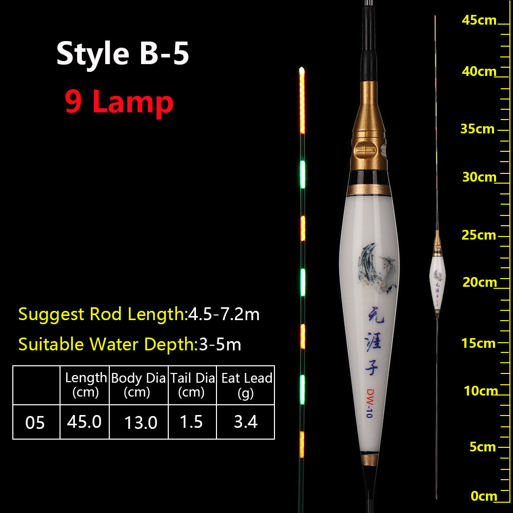 Fishing Float Special Light LED Luminous Floats High Brightness Fishing Bobbers High Sensible Electronic Float Fishing accessory: Style B-5