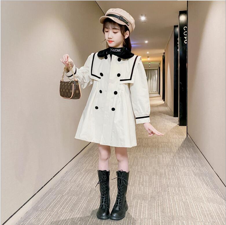 Girls Clothes 10 12 Year Autumn Kids Jackets For Girls Casual Kids Trench coat High-grade Children Clothes