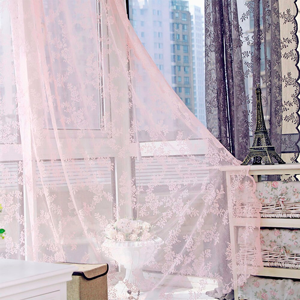 embroidered flower screens European-style voile Tulle Sheer for the bedroom living room curtains window curtains FD: 02