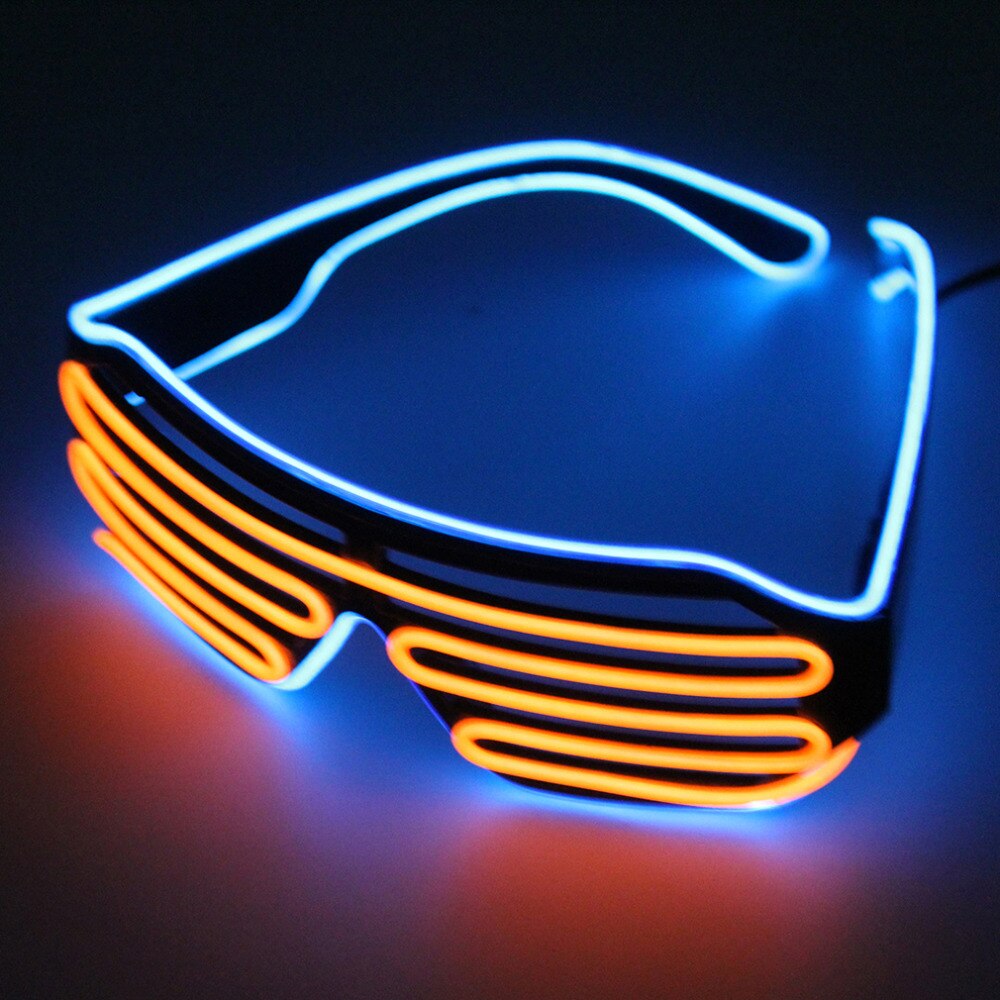 Doppel Farbe Leuchten LED EL Gläser Draht sonnenbrille Licht hoch Schattierungen Blinkt Rave Festival Partei Helle Gläser