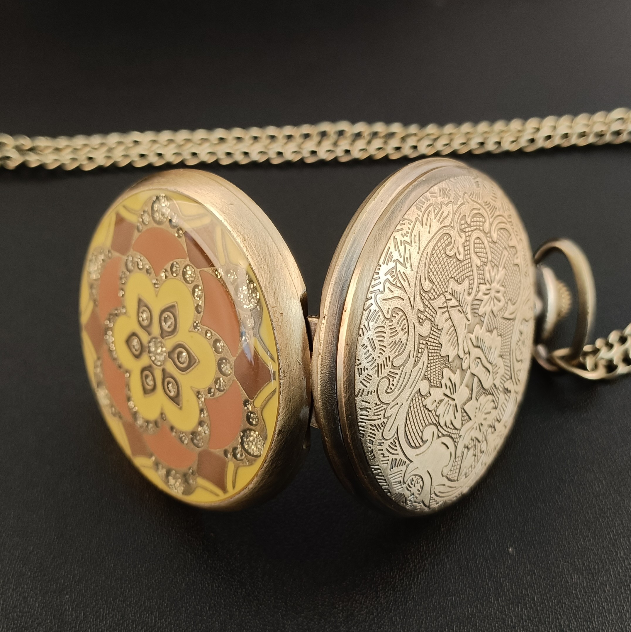 Relojes de bolsillo de bronce antiguo de Jade a la para mujer, señora, amiga, madre, , collar, reloj colgante con cadena