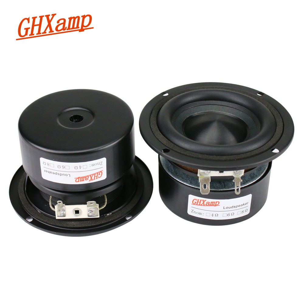 GHXAMP 2pcs 3 inch Woofer Speaker 8 ohm 25W Hifi Subwoofer Loudspeaekr Home Theatre Alumina Ceramic Rubber Edge