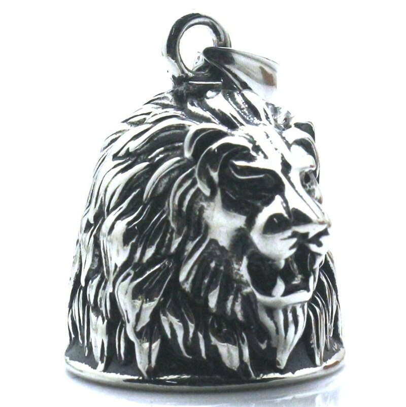 Collar con colgante para motorista, colgante con personalidad, con de rey, León, campana, motorista