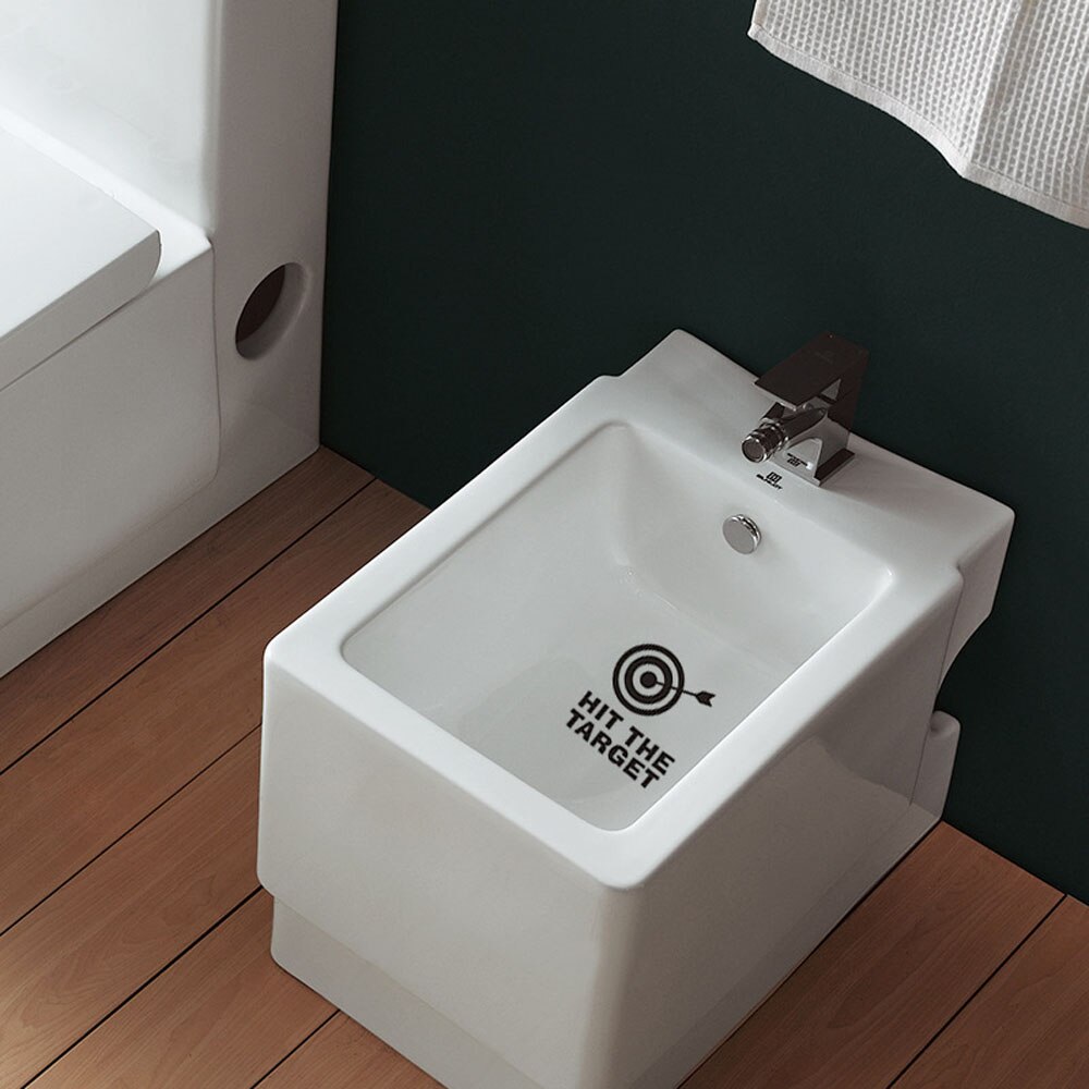 Toilet Seat Sticker Hit The Target Sticker DIY Arrow Target Toilet Decal Art Letters Removable Waterproof Home Bathroom Decal