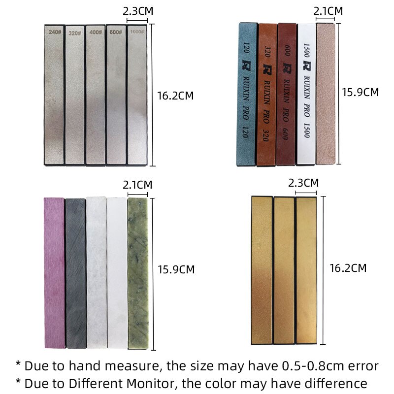 Sharpening Stone Diamond Bars Knife Sharpener Whetstone Grinding Kitchen Tools Accessories Gadgets wet ruixin water 3/5 Sets