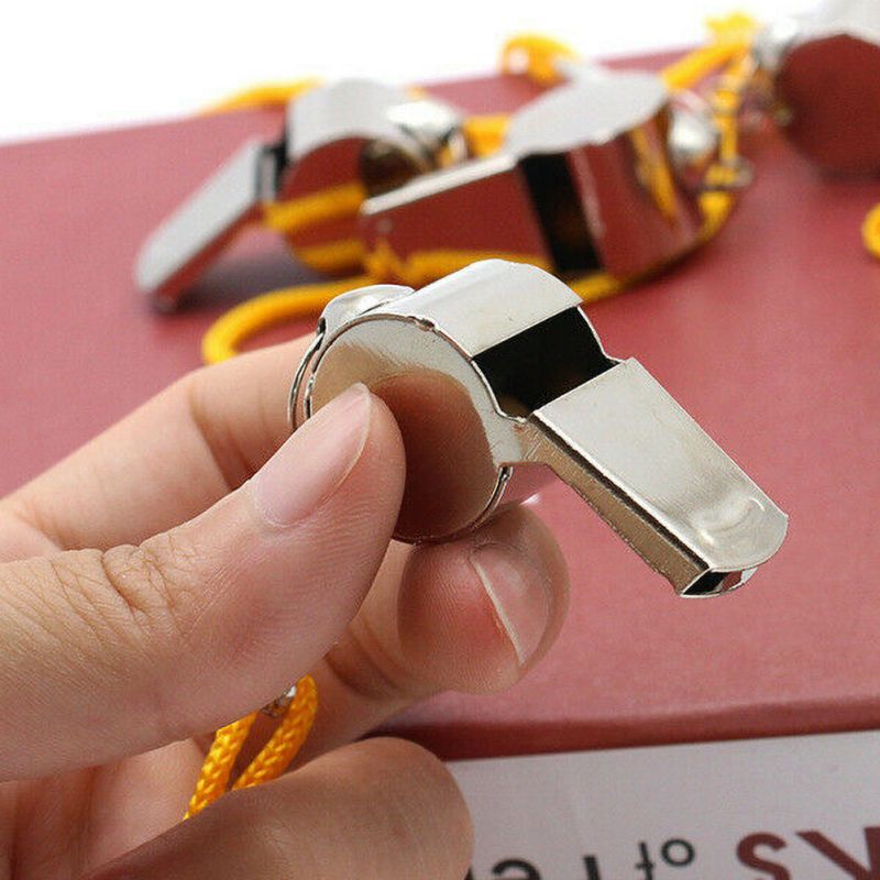 1 stk rustfrit stål metal fløjte til dommer sport rugby fest trænings spil til fodbold fodbold basketball cheerleaders cheer