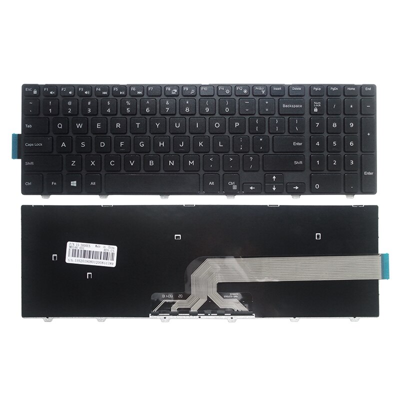 US/UK/SP keyboard For Dell Inspiron 15 3000 5000 3541 3542 3543 5542 3550 5545 5547 3551 3552 3559 3565 3567 3551 3558 5566 5748: US NO backlight