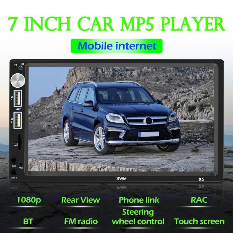 SWM X5 2 DIN 7 pulgadas Bluetooth AUX RCA coche estéreo MP4 MP5 música reproductor de vídeo FM Radio receptor unidad principal coche reproductor Multimedia