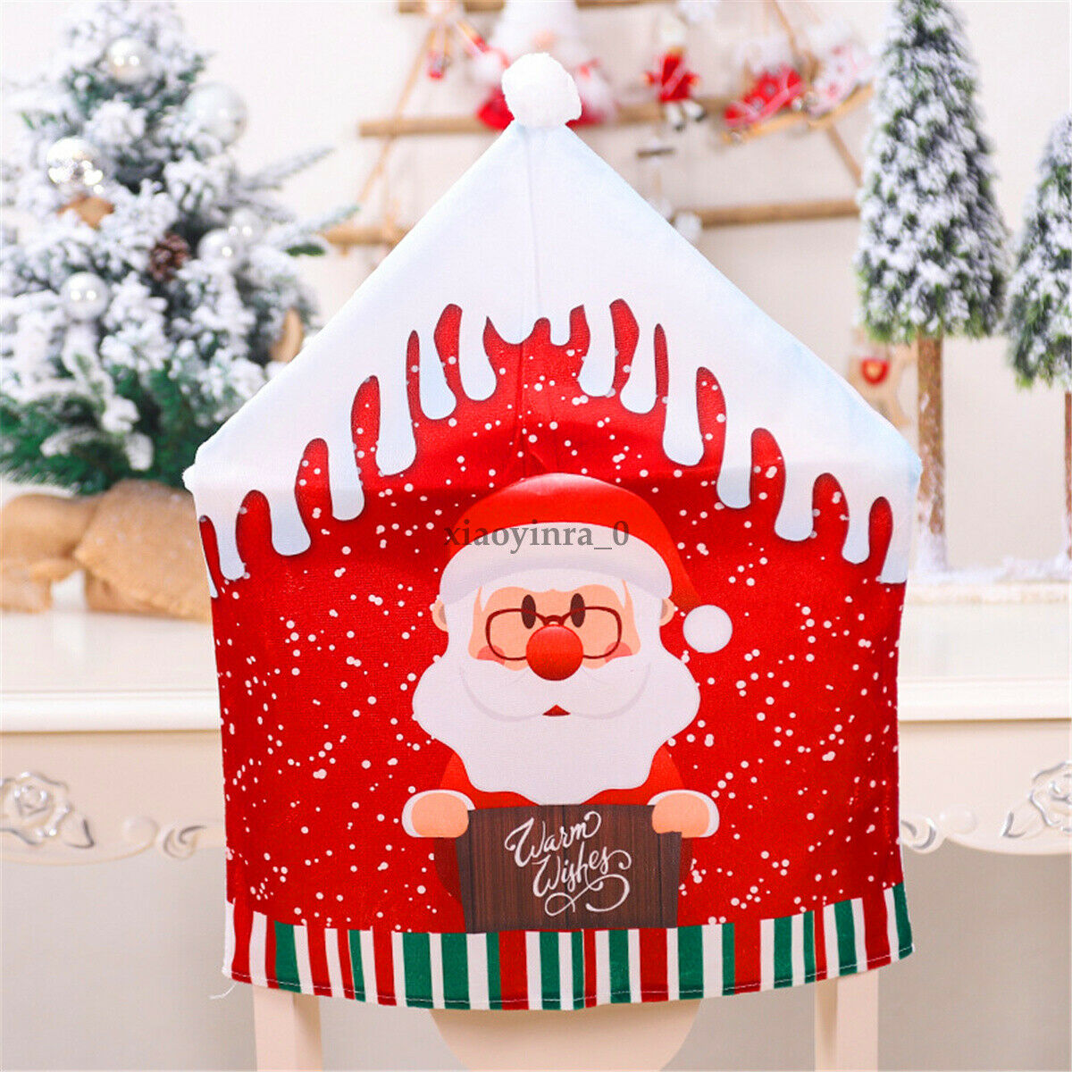 Mode Kerst Diner Tafel Party Rode Hoed Stoel Back Covers Herten Hoed Stoel Cover Elanden Cap Stoel Cover Xmas Decoratie: Santa Claus