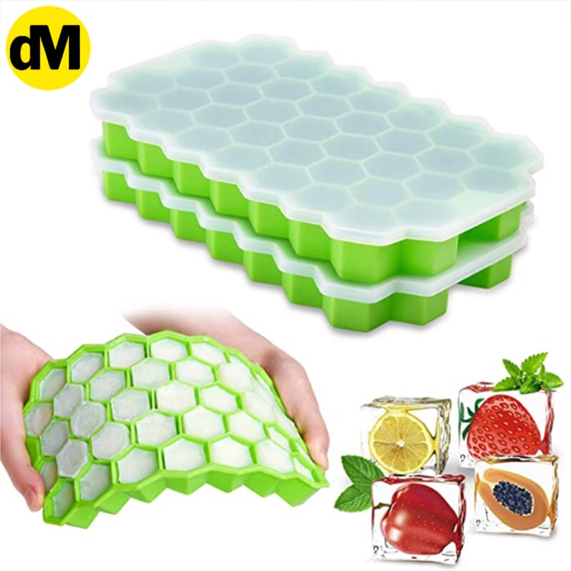 DM 1pcs Multicolored Ice Tray Ice Mould Silicone PP TPE Flexible Excellent Summer Kitchen Using