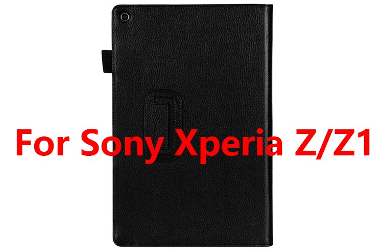 Case Voor 10.1 Inch Sony Xperia Tablet Z / Z2, filp Pu Lederen Beschermhoes Voor Sony Xperia Z1 Z2 Tablet + Film: Xperia Z1 black