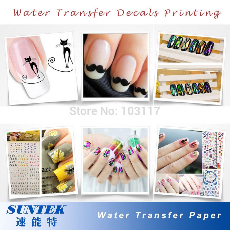 (5 Clear + 5 Wit) Inkjet Water Transfer Papier voor DIY Decals Nagels Stickers