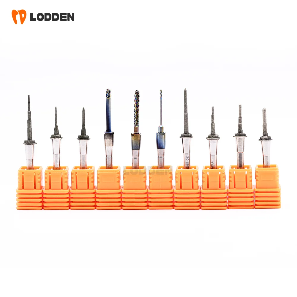 LODDEN Cerec Sirona MCXL Cerec fresas para disilicato de litio Zirconia PMMA 1 Uds taladros de laboratorio Dental herramientas de molienda de diamante