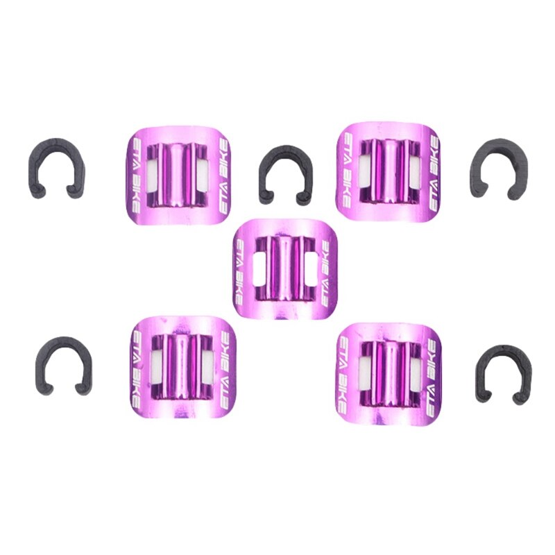 5 PCS Fiets Kabels Behuizing Bike Olie Buis Vaste Clips Fiets Remkabel Vaste Klem Conversie Zetel MTB: Purple
