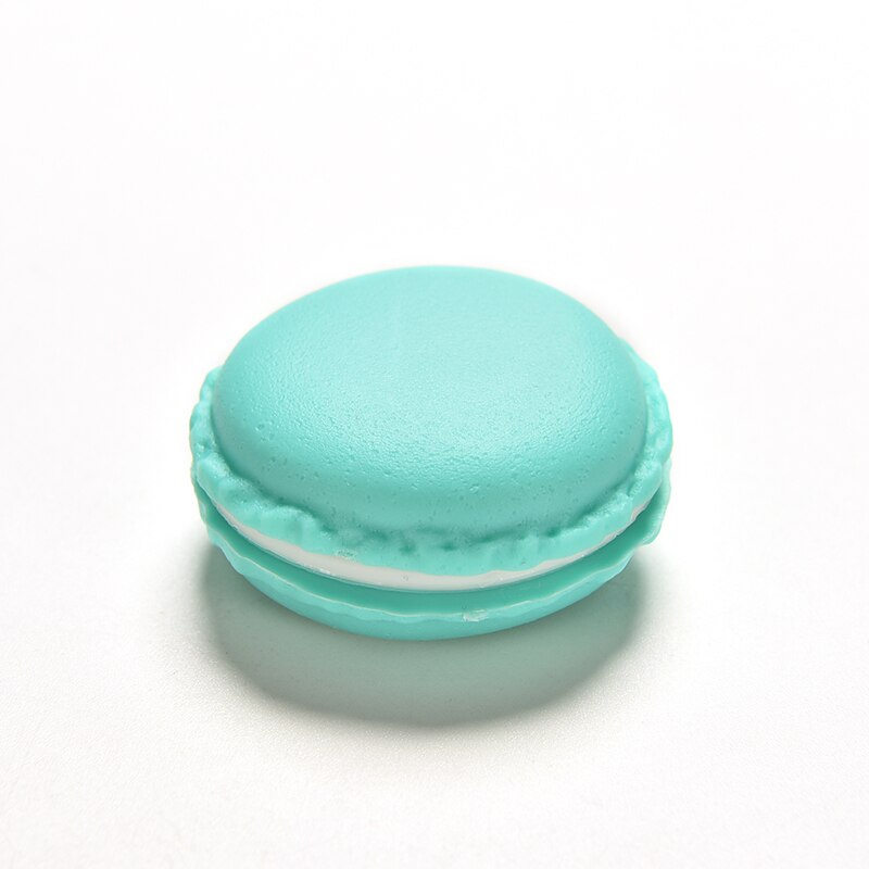 1pc söta godis dekoration klämma färg macaron mini förvaringsbox smyckeskrin pillerfodral födelsedag: Blå