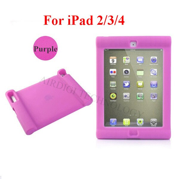 Shockproof Protective Case for Apple iPad 2/3/4 Silicone Proof Case Cover for Home Children Kids with: purple for ipad 2 3