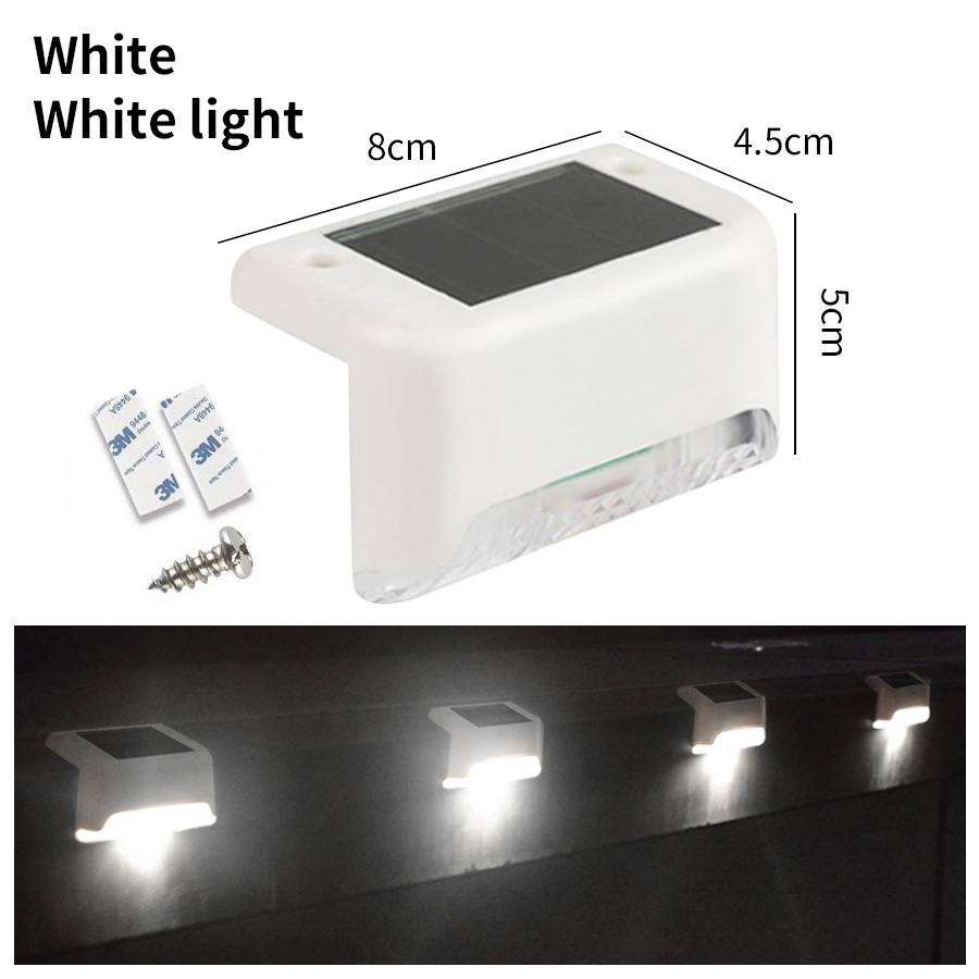 Solar Step Lamp Path Stair Outdoor Garden Lights Outdoor Waterproof Balcony Light Decoration For Yard Patio Stair Fence Light: forest green / 6-10W