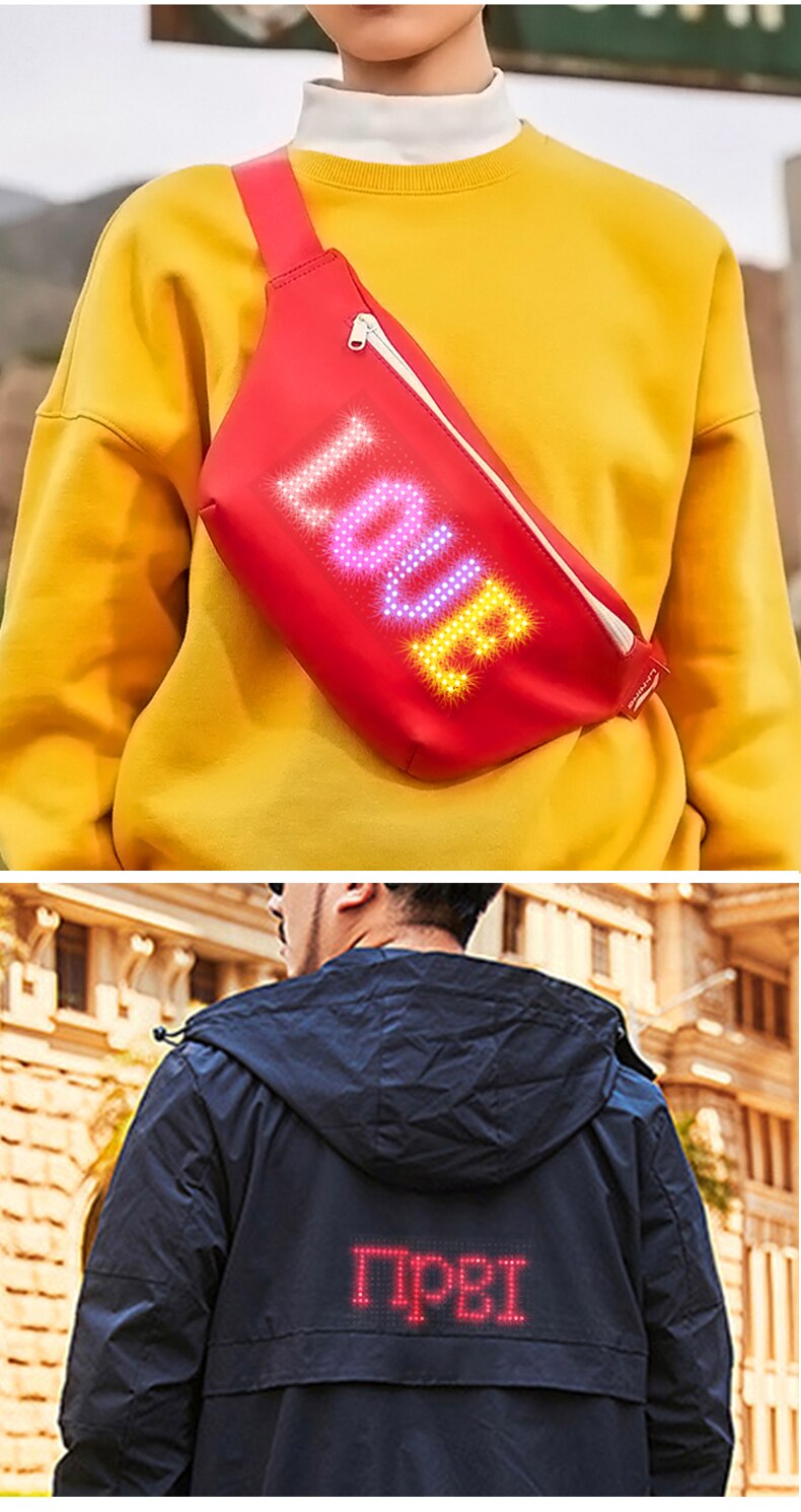 Mini Size Mobile APP Wireless Programmable Flexible LED Display Curve Decorations Cloth Hat Helmet Insert Flexible Led Screen