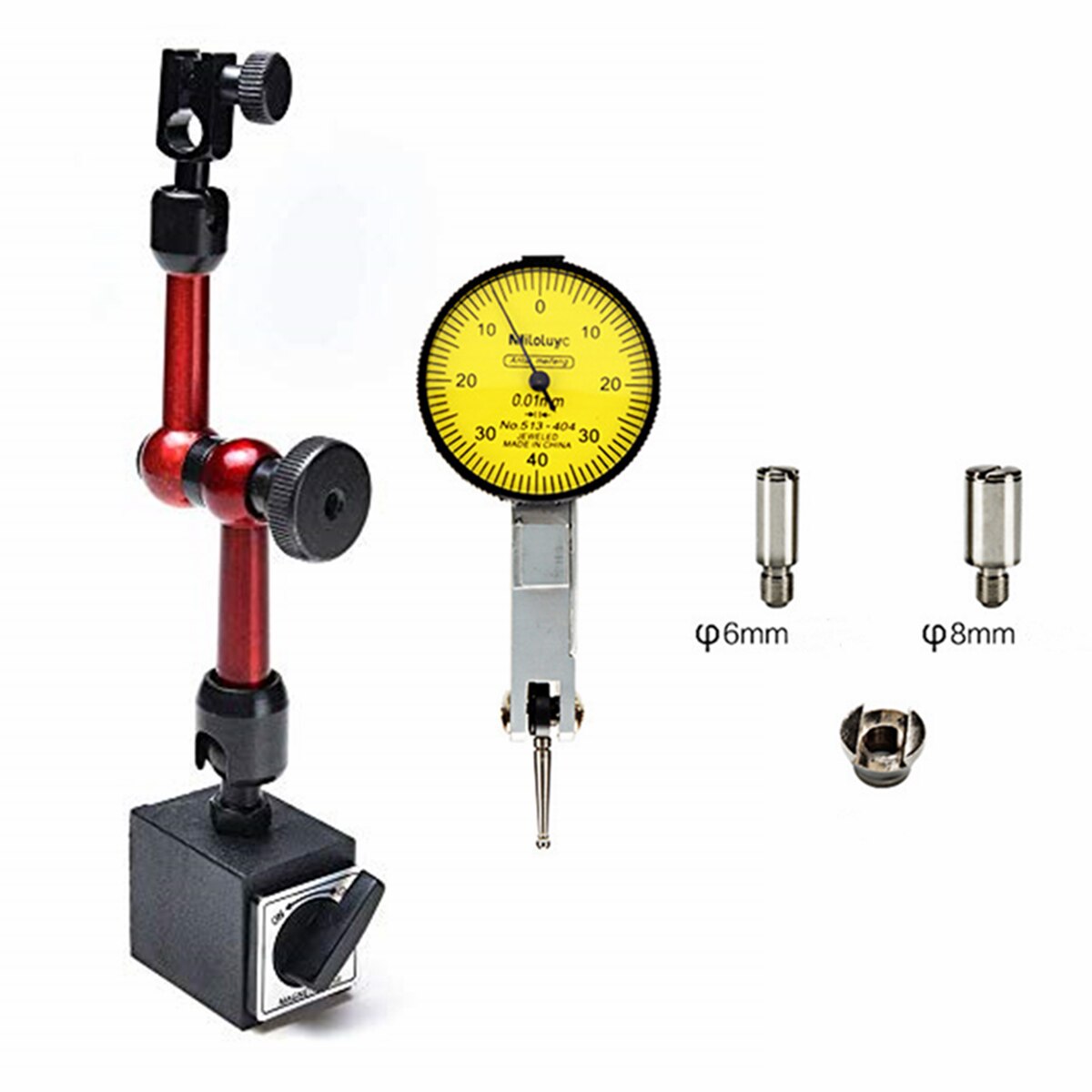 0.08Mm Meetklok Mini Universele Flexibele Magnetische Base Holder Stand Magnetische Correctie Gauge Stand Indicator Tool