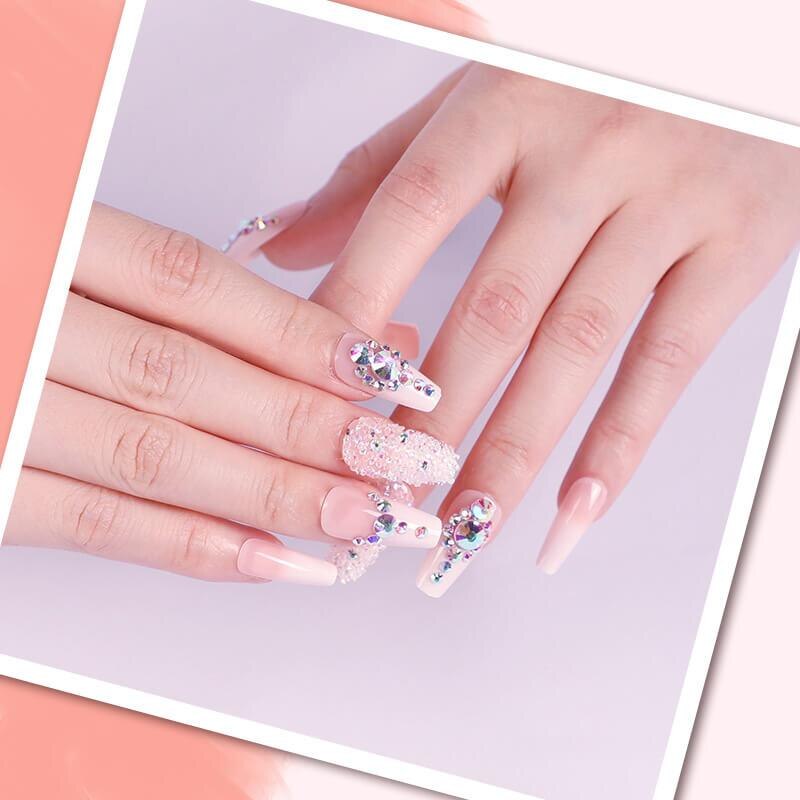 Patch pour ongles en strass brillant, kit de bricolage pour pièces/ensemble, 24: 2